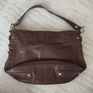 Vintage Coach Zoe Hobo Leather Shoulder Bag - Chocolate Brown